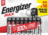 LOT DE 16 PILES MAX ENERGIZER LR06 OU LR03 - ENERGIZER en promo chez Auchan Supermarché Rouen à 9,89 €
