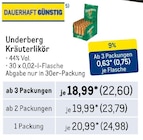 Kräuterlikör Angebote von Underberg bei Metro Lüneburg für 22,60 €