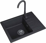 Lot évier en granit L. 58 x l. 44 x H. 21 cm + mitigeur noir H. 30,5 cm en promo chez Castorama Courbevoie à 99,00 €