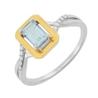 Promo Bague en or jaune et argent rhodié aigue marine octogonal et oxydes de zirconium à 113,00 € dans le catalogue E.Leclerc à Saint-Pierre-du-Mont