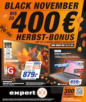 Aktueller expert Elektromarkt Prospekt in Lauchheim und Umgebung, "BLACK NOVEMBER - BIS ZU 400€ HERBST-BONUS AUF TV & AUDIO-GERÄTE" mit 12 Seiten, 06.11.2024 - 11.11.2024