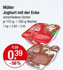 Müller im V-Markt Prospekt Joghurt mit der Ecke von Müller im aktuellen V-Markt Prospekt für 0,39 €