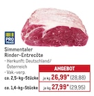 Simmentaler Rinder-Entrecôte im METRO Prospekt Simmentaler Rinder-Entrecôte von im aktuellen METRO Prospekt für 28,88 €