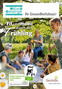 Aktueller Sanitätshaus Weber + Greissinger GmbH Prospekt "Fit und mobil durch den Frühling" Seite 1 von 6 Seiten für Welzheim