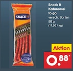 Kabanossi to go von Snack It für 0,88 € bei Netto Marken-Discount im Angebot Kabanossi to go von Snack It im aktuellen Netto Marken-Discount Prospekt