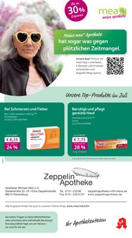 Aktueller mea - meine apotheke Prospekt "Unsere Juli-Angebote" Seite 1 von 4 Seiten für Ravensburg