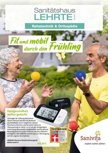 Sanitätshaus Lehrte GmbH Prospekt Fit und mobil durch den Frühling mit  Seiten in Peine und Umgebung