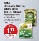 Aktuelles Oliven ohne Stein oder gefüllte Oliven grün oder schwarz Angebot bei V-Markt in München ab 1,11 €