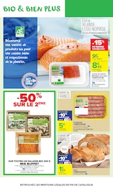 Promos Saumon dans le catalogue "AVEC LE Club GOÛTEZ AU BIO LE MOINS CHER DE FRANCE" de Carrefour Market Saumon en promo dans le catalogue Carrefour Market à la page 2