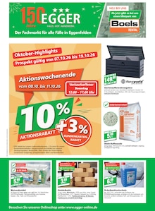 Aktueller EGGER Fachmarkt Prospekt (Reisbach, 16 Seiten zum blättern EGGER Fachmarkt Prospekt Oktober-Highlights mit 16 Seiten