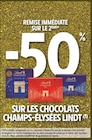 Promo -50% remise immédiate sur le 2ème sur les chocolats champs-élysées LINDT à  dans le catalogue Intermarché Hyper à Aubenas
