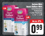 Aktuelles Unsere Haltbare Vollmilch oder Unsere Haltbare Fettarme Milch Angebot bei E center in Dresden ab 0,99 €