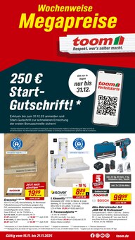 Bohrmaschine im aktuellen toom Baumarkt Prospekt (Hagen (Stadt der FernUniversität)) Bohrmaschine im toom Baumarkt Prospekt "Respekt, wer's selber macht." mit 20 Seiten (Hagen (Stadt der FernUniversität))