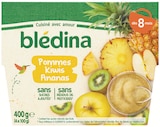 Coupelles fruits pommes kiwis ananas dès 8 mois - BLEDINA dans le catalogue Intermarché Hyper