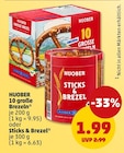 10 große Brezeln oder Sticks & Brezel von Huober im aktuellen Penny Prospekt für 1,99 €