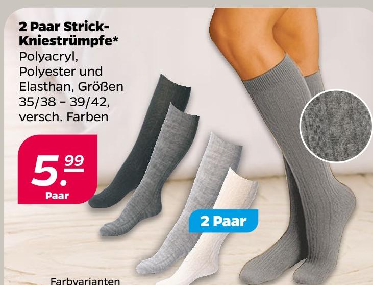 2 Paar Strick-Kniestrümpfe