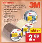 Gewebe-Klebeband oder Maler-Abdeckband oder Verpackungs-Klebeband von 3M im aktuellen Netto Marken-Discount Prospekt für 2,99 €