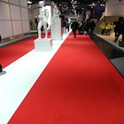 Moquette aiguilleté côtelé rouge tomate largeur 4 mètres en promo chez Décor Discount Orange à 3,15 €