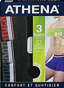 Lot de 3 boxers homme BIO - Géant Casino à Montreuil Lot de 3 boxers homme BIO en promo chez Géant Casino Montreuil à 17,92 €