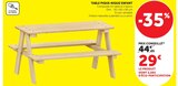 Table pique-nique enfant en promo chez Super U Nanterre à 29,00 €