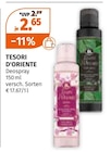 Deospray von Tesori D'Oriente für 2,65 € bei Müller im Angebot Deospray von Tesori D'Oriente im aktuellen Müller Prospekt