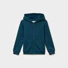 Sweat zippé à capuche en molleton bleu canard garçon dans le catalogue La Halle