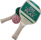 Pickleball Set aus Holz & PE, rosa/dunkelgrün/weiß bei dm-drogerie markt im Ahlen Prospekt für 17,95 €