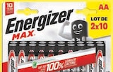 Lot de 20 piles Max - Energizer en promo chez Super U Quimper à 6,99 €