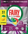 Tablettes Lave-Vaisselle Platinum Plus Tout en 1 Citron X31 - Fairy en promo chez Intermarché Super Antibes à 2,37 €
