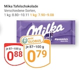 Tafelschokolade im Angebot bei GLOBUS in Krefeld Tafelschokolade Angebote von Milka bei GLOBUS Krefeld für 0,79 €