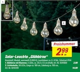 Solar-Leuchte „Glühbirne“ Angebote bei toom Baumarkt Lehrte für 2,99 €