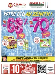 Catalogue Casino Supermarchés à Lux, avec 12 pages Prospectus Casino Supermarchés à Lux, "Votre été au zénith !", 12 pages, 01/08/2022 - 14/08/2022