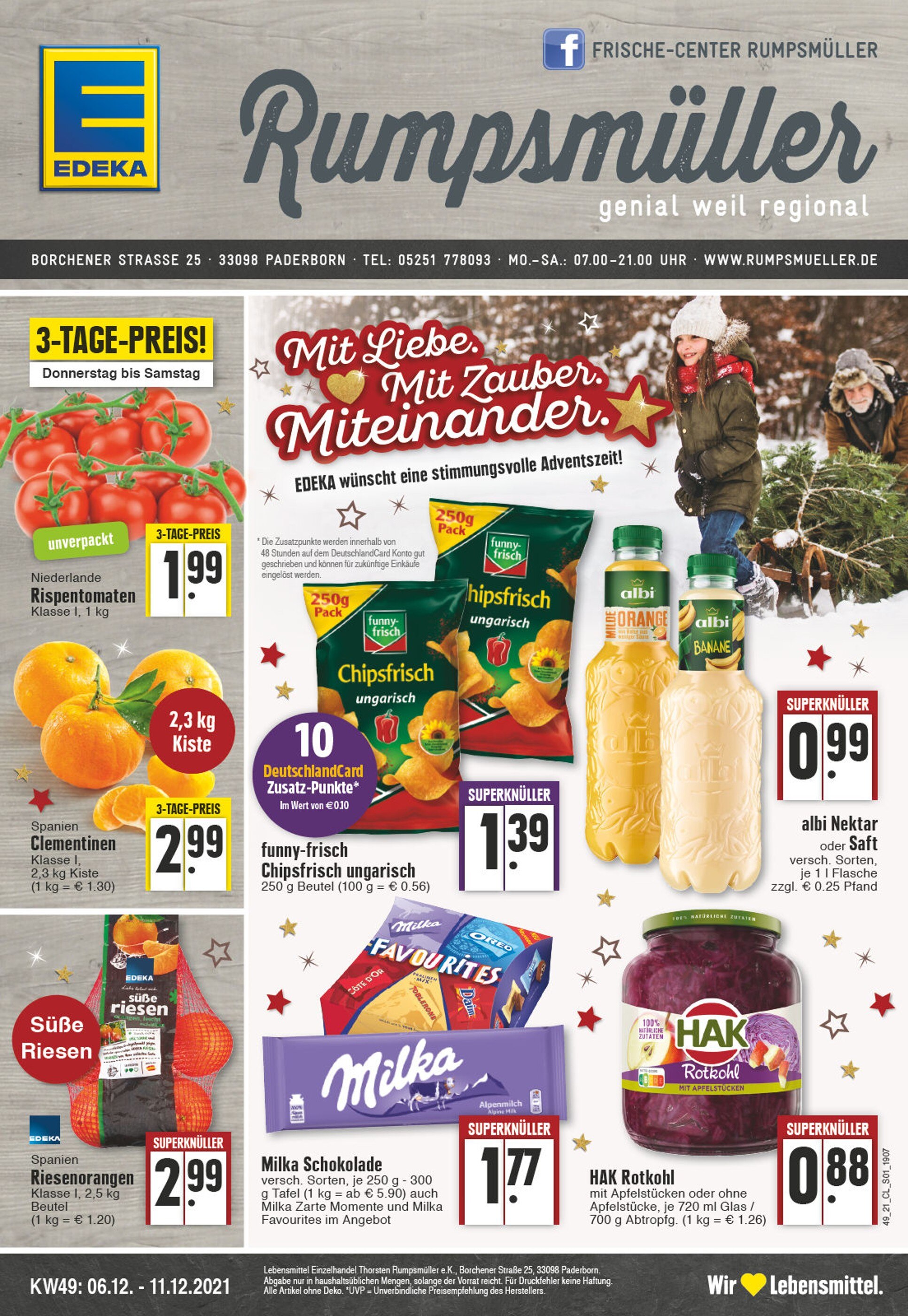 EDEKA Prospekt für Paderborn mit 32 Seiten EDEKA Prospekt für Paderborn: "Aktuelle Angebote", 32 Seiten, 06.12.2021 - 11.12.2021