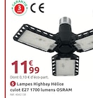 Mr.Bricolage Paray-le-Monial - Promo Lampes Highbay Hélice culot E27 1700 lumens Promo Lampes Highbay Hélice culot E27 1700 lumens à 11,99 € dans le catalogue Mr.Bricolage à Paray-le-Monial