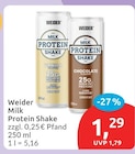 Milk Protein Shake von Weider für 1,29 € bei budni im Angebot Milk Protein Shake von Weider im aktuellen budni Prospekt