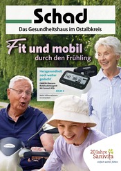 Sanitätshaus Schad Inh. Ralph Weyda e.K. Sanitätshäuser Prospekt der aktuellen Woche mit 6 Seiten, gültig von 11.03.2026 bis 31.05.2026, in Bopfingen und Umgebung Aktueller Sanitätshaus Schad Inh. Ralph Weyda e.K. Sanitätshäuser Prospekt in Bopfingen und Umgebung, "Fit und mobil durch den Frühling" mit 6 Seiten, 11.03.2026 - 31.05.2026