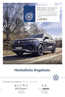 Aktueller Volkswagen Prospekt "Herbstliche Angebote." Seite 1 von 1 Seiten