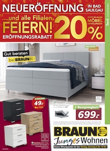 Aktueller BRAUN Möbel-Center Prospekt "NEUERÖFFNUNG IN BAD SAULGAU … UND ALLE FILIALEN FEIERN" Seite 1 von 16 Seiten