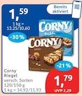 Riegel von Corny für 1,59 € bei budni im Angebot Riegel von Corny im aktuellen budni Prospekt