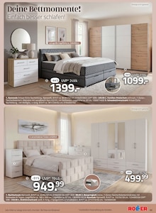 Boxspringbett im aktuellen ROLLER Prospekt (München) Boxspringbett im ROLLER Prospekt "Schlafen in zeitloser Eleganz!" mit 4 Seiten (München)