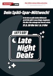 MediaMarkt Saturn Prospekt "Dein Späti-Spar-Mittwoch" für Bad Waldsee, 1 Seite, 31.05.2023 - 01.06.2023