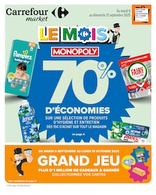 Prospectus Carrefour Market de la semaine "LE MOIS MONOPOLY" avec 1 pages, valide du 09/09/2025 au 21/09/2025 pour Saint-Pierre-lès-Nemours et alentours