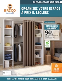 Prospectus E.Leclerc de la semaine "ORGANISEZ VOTRE ESPACE À PRIX E.LECLERC" avec 1 pages, valide du 22/07/2025 au 09/08/2025 pour Andrézieux-Bouthéon et alentours