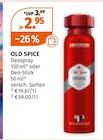 Deospray oder Deo-Stick von OLD SPICE für 2,95 € bei Müller im Angebot Deospray oder Deo-Stick von OLD SPICE im aktuellen Müller Prospekt