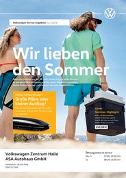 Volkswagen Prospekt "Wir lieben den Sommer" für Halle, 1 Seite, 01.06.2023 - 31.08.2023