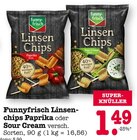 Aktuelles Linsen Chips Paprika oder Sour Cream Angebot bei E center in Pforzheim ab 1,49 €