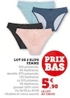 Promo Lot de 2 slips femme à 5,90 € dans le catalogue Super U à Endoufielle