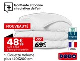 Couette Volume plus 140X200 cm - Dodo en promo chez But Calais à 48,99 €