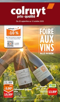 Prospectus Colruyt de la semaine "FOIRE AUX VINS VALLÉE DU RHÔNE" avec 1 pages, valide du 24/09/2025 au 12/10/2025 pour Péronnas et alentours