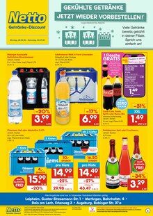 Coca Cola im Netto Marken-Discount Prospekt "DER ORT, AN DEM DU IMMER AUSGEZEICHNETE PREISE FINDEST." mit 2 Seiten (Augsburg)
